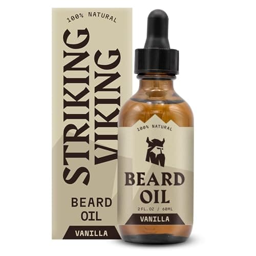 Striking Viking Vanilla Beard Oil for Men - Naturally Derived Conditioner with Argan & Jojoba Oils for Softening, Moisturizing and Growth (2 Oz) - Image 1