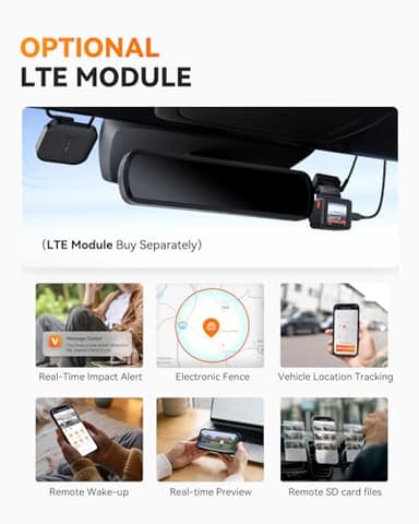 Vantrue E1 Pro 4K Mini Dash Cam Front, STARVIS 2 PlatePix HDR Night Vision Car Camera, Built-in 5G WiFi GPS, 1.54'' IPS Screen, LTE Support, Voice Control, 24/7 Buffered Parking Mode, Support 1TB Max - Image 8