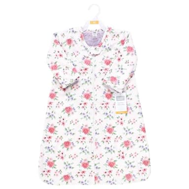 Hudson Baby Infant Girl Long Sleeve Plush Faux Fur Sleeping Bag, Wearable Blanket, Vintage Floral, 6-12 Months - Image 2