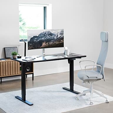 VIVO Electric 60 x 24 in Standing Desk, Memory Height Adjustment, 1B Series, One-Piece Black Top, Black Frame, DESK-KIT-1B6B - Image 2
