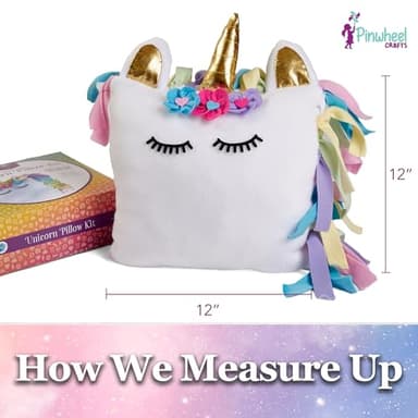 Pinwheel Crafts Unicorn Pillow Kit - DIY Arts and Crafts for Kids Ages 6 7 8-12+ Years, No Sewing Kit for Kids, Unicorn White Pillow Craft Kits for Birthday, Christmas Gifts for Girls - Image 8