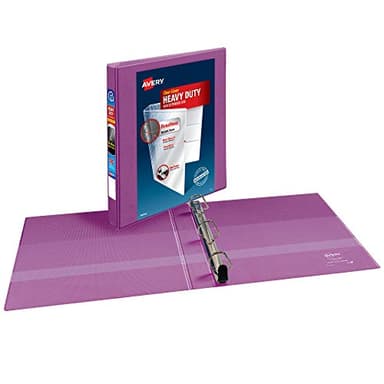 Avery Heavy-Duty 3 Ring Binder, 1 Inch Slant Rings, Orchid View Binder (79272) - Image 2