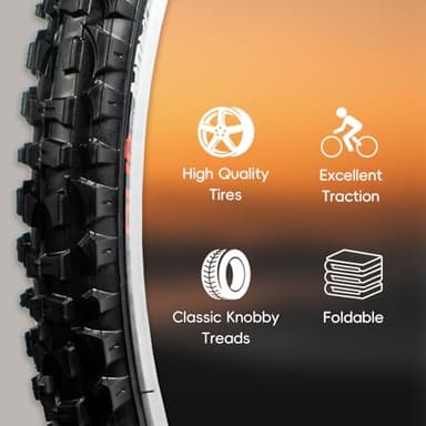 2Pack 24x1.95(54-507) Mountain Bike Tires Replacement Kits Plus 2 Bike Tubes (with Puncture Sealant) and 2 Tire Levers, Bike Tire with Tread Puncture Protection for On or Off-Road Use - Image 5