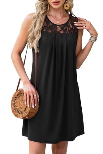 BKRIVE Beach Vacation Clothes for Women Sleeveless 2025 Symmer Dresses Sundress Spring Short Dress Black XL - Image 4