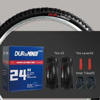 2Pack 24x1.95(54-507) Mountain Bike Tires Replacement Kits Plus 2 Bike Tubes (with Puncture Sealant) and 2 Tire Levers, Bike Tire with Tread Puncture Protection for On or Off-Road Use - Image 7