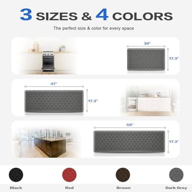 Villsure Kitchen Mat and Rugs, Cushioned Anti Fatigue Kitchen Mats, 1/2 Inch Thick Waterproof Non-Slip Kitchen Runner Rug, Heavy Duty Ergonomic Comfort Standing Desk Mat for Kitchen, Office, Laundry - Image 6