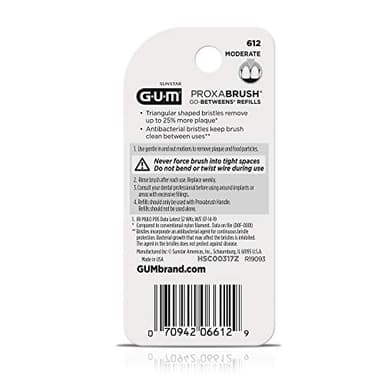 GUM Proxabrush Go-Betweens Refills - Moderate - Compatible with GUM Permanent Handle - Reusable Interdental Brushes - Soft Bristled Dental Picks, 8 Count - Image 2