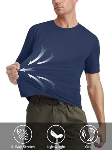 Sun Shirts for Men Short Sleeve Lightweight T-Shirt UPF 50+ UV Protection Quick Dry Moisture Wicking Performance Shirts - Image 3