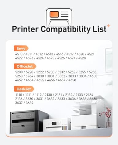 63XL Ink Cartridges 2 Pack High Yield with Chip Replacement for HP 63 63xl Ink Compatible with HP Officejet 3830 4650 4655 5255 5258 5200 Envy 4510 4512 4520 4650 Deskjet 2130 2132 3630 3634 Printer - Image 2