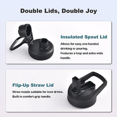 mininoo 24 oz Insulated Water Bottle with Straw Lid, Stainless Steel Double Wall Vacuum, Leak Proof, BPA Free, Keep Cold for 24H & Hot for 12H(Pacific Dream) - Image 2