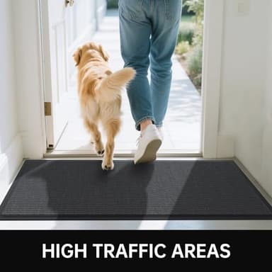 Naturei Front Door Mat, 3' x 6' Heavy Duty Indoor Outdoor Door Mat for Entryway, Commercial Door Mats Entrance, Low Profile Welcome Mats Non-Slip, Durable Rubber Backing Entry Mat for Patio, Home - Image 6