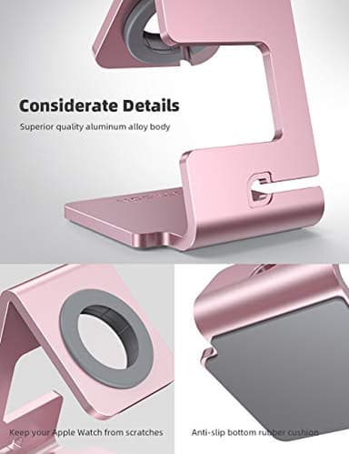 Lamicall Stand for Apple Watch, Charging Stand Holder - Apple Watch Accessories, Desk Watch Stand Holder Charging Dock Station Compatible with iWatch Series SE Ultra/Series 8/7/6/5/4/3/2/1 - Image 6