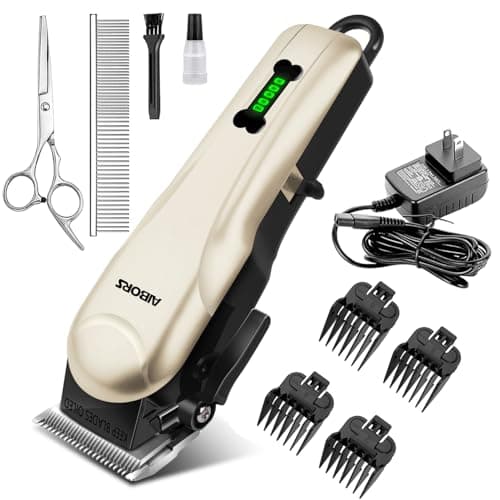 Aibors Quiet Dog Grooming Clippers - 2000mAh Long-lasting Dog Clippers for Grooming,Waterproof Rechargeable Cordless Clippers for Dogs Grooming,Adjustable Safe and Easy to Clean Home Pet Grooming Tool - Image 1
