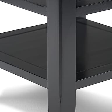SIMPLIHOME Acadian SOLID WOOD 19 inch Wide Square Transitional End Table in Black for the Living Room and Bedroom - Image 8