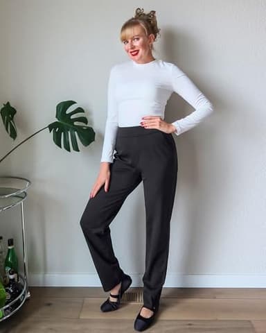 G4Free Black Dress Pants Women Yoga Pants with Pockets Stretch High Waist Work Pants Business Casual Workout Office Trousers (30",Black,M) - Image 5