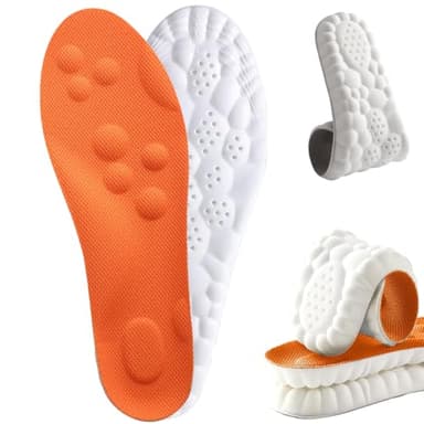 2026 New Steppers Insoles for Men Women, Upgrade Trim to Fit Steppers 4D Memory Foam Cloud Insoles with Arch Surpport & Cushioned Comfort Fits All Shoe Types (Orange, Men 9-10.5/Women 10.5-12) - Image 1