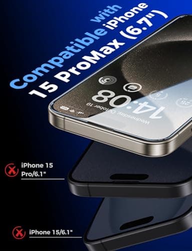 MAGIC JOHN 2 Pack for iPhone 15 Pro Max 6.7 inch Tempered Glass Screen Protector, Auto Dust-Elimination Installation, Bubble Free, Dynamic Island Compatible, HD Clear, Easy Installation - Image 2