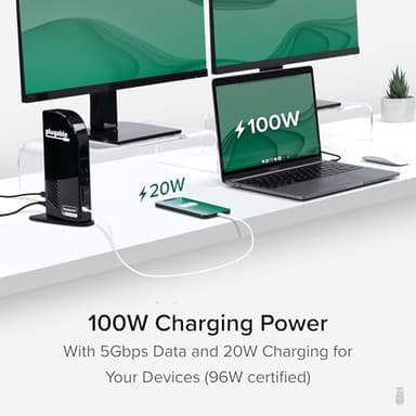 Plugable USB-C Triple Monitor Docking Station: 13-in-1 Laptop Dock with 100W Charging for Mac (DisplayLink Driver Required), Windows, Chrome, 3 HDMI, Gigabit Ethernet, SD, USB-C 20W, 4 USB - UD-ULTCDL - Image 4