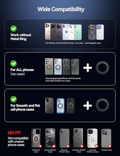 JOYROOM for MagSafe Car Mount Charger with Rotatable Charging Panel, 15W Fast Charging Metal Magnetic Phone Holder, Dashboard Wireless Charger for iPhone Car Mount for iPhone 17/16/15/14/13/12 - Image 8