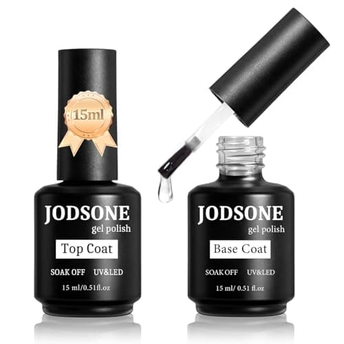 JODSONE 2 Bottles of Top Coat Base Coat Set No Wipe Foundation Combination Bright Surface At Home DIY Nail Salon Girl Gift - Image 1