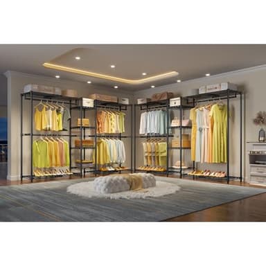 VIPEK X3 Expandable Heavy Duty Clothes Rack Adjustable from 5'2" to 8' with Adjustable Shelves and Hanger Rods, Large Freestanding Clothing Racks Reach-in & Walk-in Closet, Max Load 1210LBS, Black - Image 6