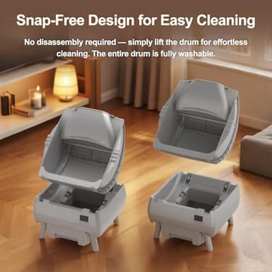 Automatic Cat Litter Box Self Cleaning - APP Control, Open-Style Design, Smart Health Monitor, Suitable for Medium Cats and Kittens, Safe Anti-Pinch, Quiet, A Lifelong Companion - Grey - Image 6