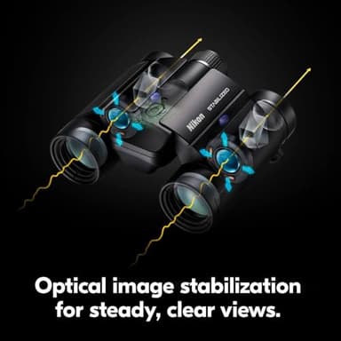 Nikon STABILIZED 12x25 Binocular | Optical Image Stabilization Delivers a Clear, Blur-Free View and Reduces Eye Strain with 12x Magnification - Image 3
