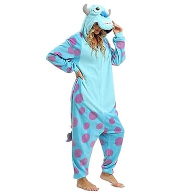 Wishliker Unisex Adult Onesie Sully Costume Halloween Christmas Cosplay Animal Cartoon Pajamas - Image 2