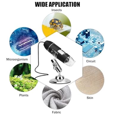USB Digital Microscope Camera 50X to 1600X LED Microscope HD Handheld Microscopes with Bracket Portable Microscopes Compatible with iOS & Android Devices - Image 6