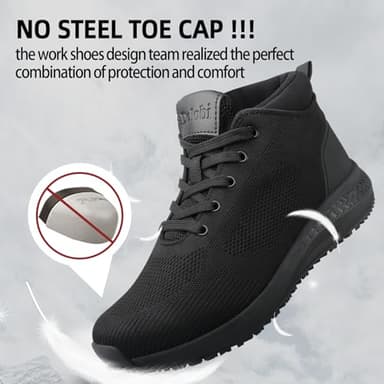 AEHAO Men's Non Slip Work Boots Slip Resistant Chef Shoes for Food Service Kitchen Restaurant Working Ankle Boot Casual Outdoor Walking Booties Waterproof,Black 8 - Image 8