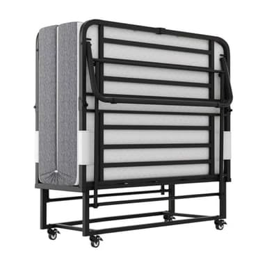 Espsilto 75''x46'' Folding Bed with Mattress for Adults, Large Size Roll Away Bed for Guest, Portable Folded Mattress - Image 1