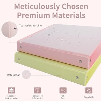 1" 3-Ring Binder, 1-inch Pastel Color Binders with 2 Inside Pockets, Clear View Cover Binder Holds 8.5'' x 11''Paper, Round Ring Binders for Office/Home/School, 6 Pack (Assorted 6 Colors) - Image 3
