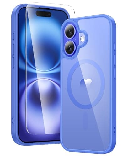 FNTCASE for iPhone 16 Phone Case: Clear Magnetic Military Grade Drop Protection Anti Yellowing Slim Case - Rugged Shockproof Protective Transparent Cell Phone Cover (E-Ultramarine) - Image 1