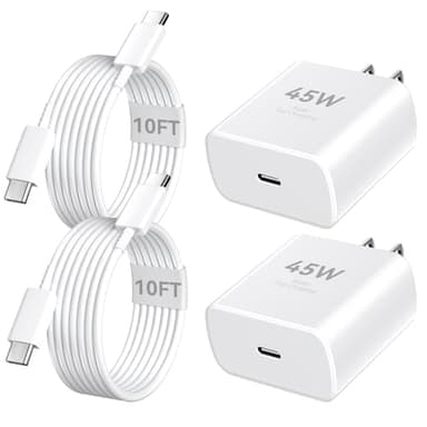 iPhone 17 16 Pro Max Charger Fast Charging, 45W Super Fast USB C iPhone 17 Pro Max Charger Block with 10FT Cable Cord for iPhone 17 16 15 Pro Max/17 16 15 Pro/17 16 15/Air, 16 15 Plus, Android Phone - Image 1