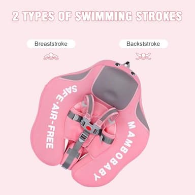 Baby Floats for Pool with Canopy Removable Sun Protection Canopy Mambobaby Float Non Inflatable Upgrade Add Tail Avoid Flip Waterproof Skin-Friendly Infant Swim Float 3-24 Months - Image 4