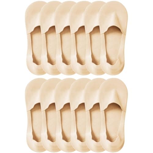 Lomitract No Show Socks Womens: Footies No See Sock for Sneaker Loafer Flats Non Slip, Thin Boat Sox, Low Cut Liner, Invisible Hidden, Nude Beige Skin Color - Image 1