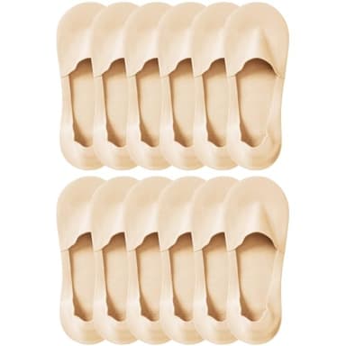 Lomitract No Show Socks Womens: Footies No See Sock for Sneaker Loafer Flats Non Slip, Thin Boat Sox, Low Cut Liner, Invisible Hidden, Nude Beige Skin Color - Image 1