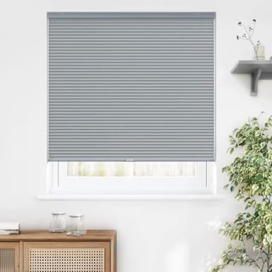 LazBlinds Cordless Cellular Shades, Blackout Privacy Honeycomb Shades for Home, Thermal Insulation Noise Reduction Blinds for Windows, 26'' W x 64'' H, Dark Grey - Image 1