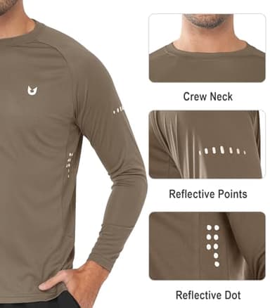 NORTHYARD Men's Sun Protection UPF 50+ Shirts Long Sleeve Swim Rash Guard Shirt Workout Running Athletic Gym UV Fish Hiking WARMTAUPE L - Image 4
