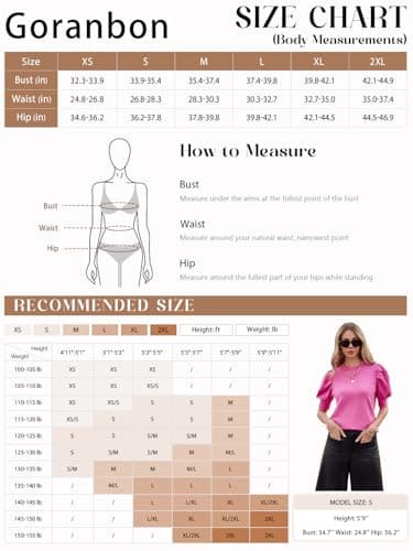 Women's Puff Short Sleeve Sweater Tops 2025 Spring Summer Trendy Crew Neck Casual T Shirts Blouses A-White - Image 6