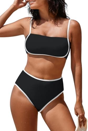 Pink Queen 2026 Women's High Waisted Bikini Sets Two Piece Swimsuit Color Block High Cut Bathing Suits Beach - Image 3