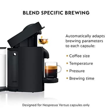 Nespresso Vertuo Plus Deluxe Coffee and Espresso Maker by De'Longhi, Matte Black with Aeroccino Milk Frother - Image 5