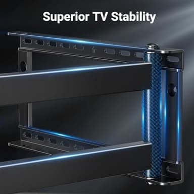 PERLESMITH Long Arm TV Wall Mount Full Motion for 37-75 inch TVs, Corner TV Mount Bracket with 27.36-inch Articulating Long Extension Arm, Swivel&Tilt, Max VESA 600x400mm up to 110lbs, 16" Wood Stud - Image 6