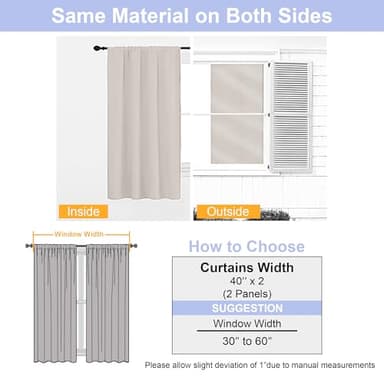 Simplebrand Ava Natural Blackout Curtains for Bedroom 84 Inch Length 2 Panels Set, Solid Thermal Insulated Privacy Living Room Window Treatment Curtains Blackout Drapes, W40 x L84 Inch, Natural - Image 8