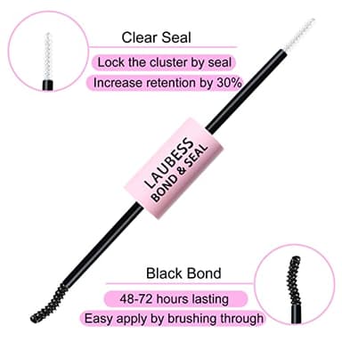 Lash Bond and Seal Mascara for Long Lasting Waterproof Eyelash Extensions - 5ml+5ml - Image 2