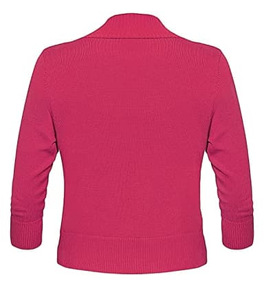 GoMamee Women's Bolero Shrug 3/4 Sleeve Open Front Short Cropped Cardigan Sweaters Jackets, Rose S - Image 7