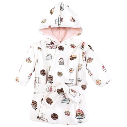 Hudson Baby Infant Girl Mink with Faux Fur Lining Pool and Beach Robe Cover-ups, Sweet Bakery, 6-12 Months - Image 1