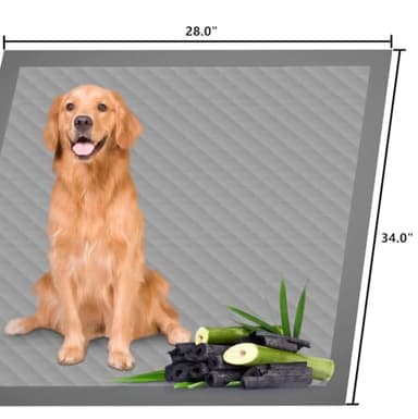Powools Charcoal Puppy Pads - 96 Packs, 34.0"×28.0" Ultra-Large Puppy Pads, Odor-Control Carbon Pee Pads for Dogs, 6-Layer Dog Training Pads, Ultra-Absorbent & Quick-Dry Black Puppy Pads - Image 9