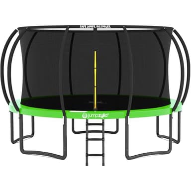 JUMPZYLLA Trampoline Outdoor 8FT 10FT 12FT 14FT 15FT 16FT with Enclosure and Ladder, ASTM Approved Recreational Trampoline for Kids and Adults, Anti-Rust Coated Frame - Image 1