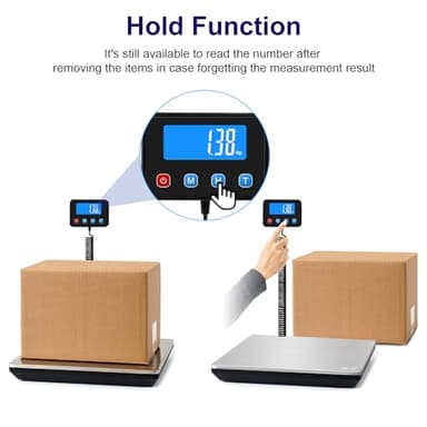 TIPRE Digital Shipping Postal Scale 0.5 oz High Accuracy! 440lb Commercial Weight Scale for Package, Small Business, Mail, Warehouse, Home, Battery & Charging Cable Included - Image 4